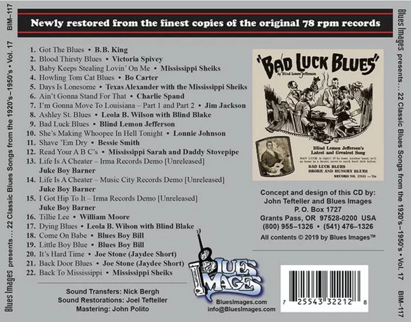 Various - 16 Classic Blues Songs From The 1920’s (Plus 6 Post War Rarities) Vol. 17 (CD) - Image 5