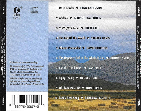 Various - Academy Of Country Music's The 101 Greatest Country Hits - Vol. Three: Easy Country (CD) - Image 3