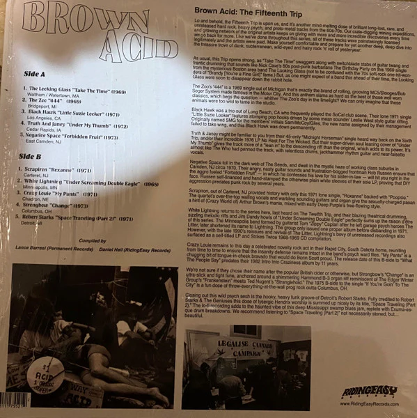 Various - Brown Acid: The Fifteenth Trip (Heavy Rock From The Underground Comedown) (Vinyl) - Image 2