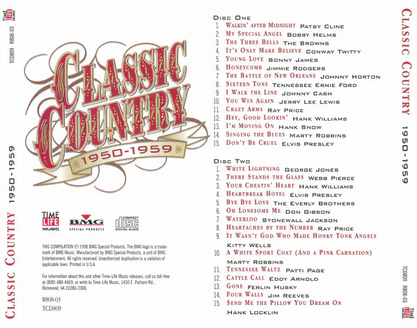 Various - Classic Country 1950-1959 (CD) - Image 2