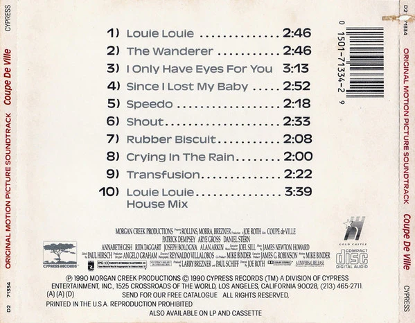 Various - Coupe De Ville (Original Motion Picture Soundtrack) (CD) - Image 2