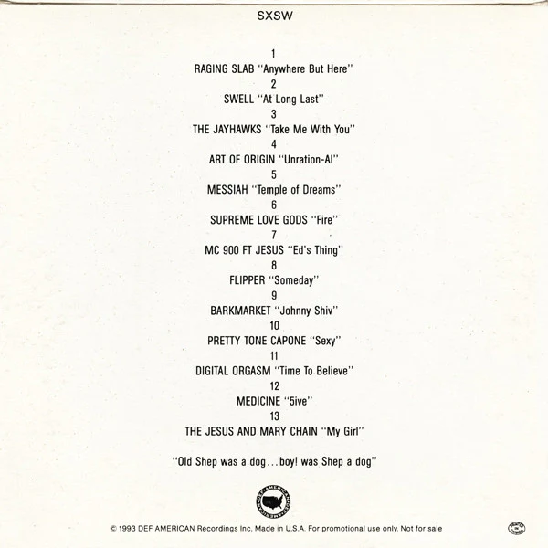 Various - DEF 793 # (South By Southwest) (CD) - Image 2