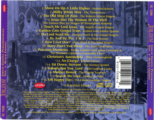 Various - Jubilation! Great Gospel Performances • Volume One: Black Gospel (CD) - Image 2