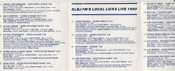 Various - KLBJ FM's Local Licks Live 1990 (CD) - Image 4
