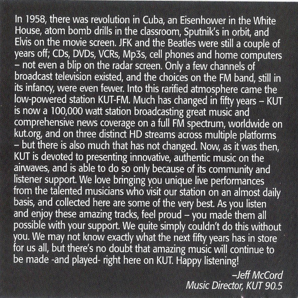 Various - KUT Live 50th Anniversary Edition - KUT 90.5 FM (CD) - Image 2