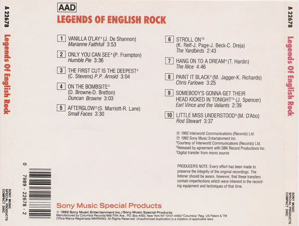 Various - Legends Of English Rock (CD) - Image 3