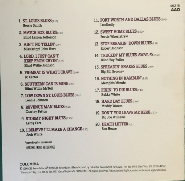 Various - Legends Of The Blues: Volume One (CD) - Image 2