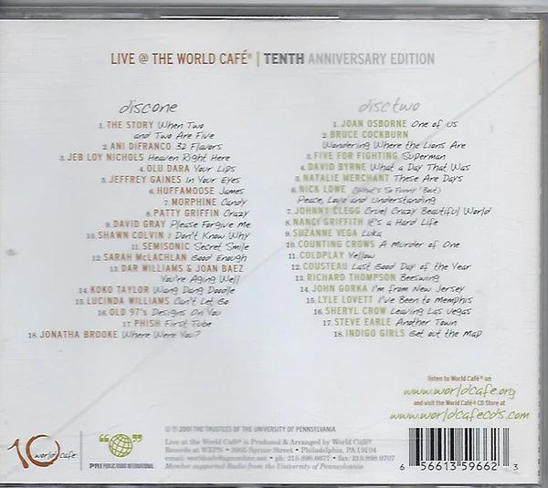 Various - Live @ The World Cafe: 10th Anniversary (CD) - Image 2