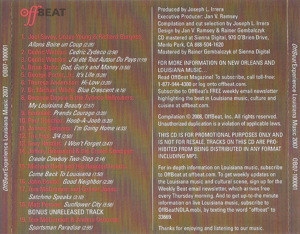 Various - Louisiana Rising - Experience Louisiana Music 2007 (CD) - Image 2