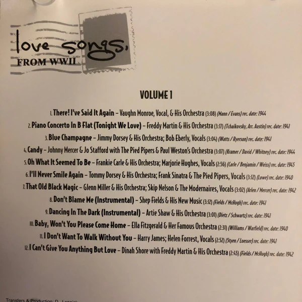 Various - Love Songs From WWII (CD) - Image 4