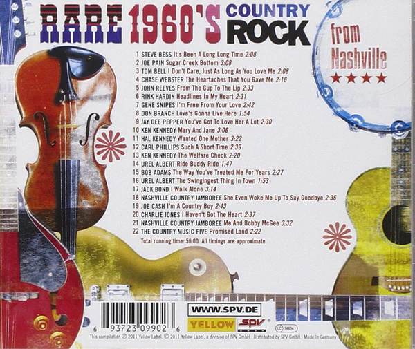 Various - Rare 1960's Country Rock From Nashville (CD) - Image 2