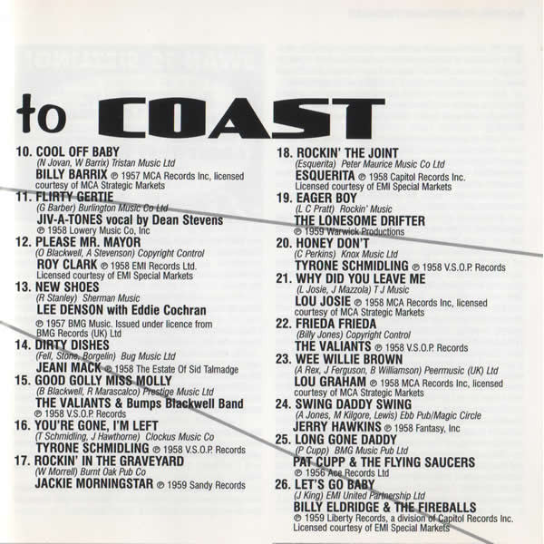 Various - Rockin' From Coast To Coast Volume 1 (CD) - Image 3