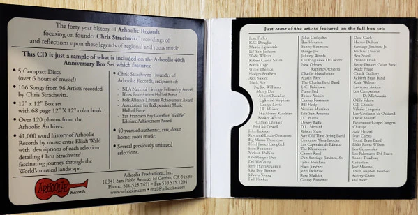 Various - Sampler of Arhoolie CD 491, 5 CD Box Set  (CD) - Image 2