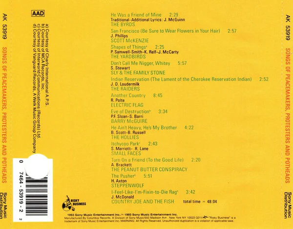 Various - Songs Of Peacemakers, Protesters And Potheads (CD) - Image 2