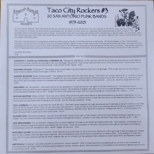 Various - Taco City Rockers #3 20 San Antonio Punk Bands 1979-2023 (12", Album, Comp) - Image 5