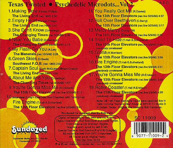 Various - Texas Twisted • Psychedelic Microdots Of The Sixties Vol. 2 (CD) - Image 2