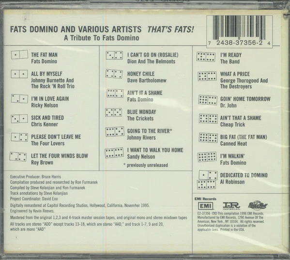 Various - That's Fats! - A Tribute To Fats Domino (CD) - Image 2