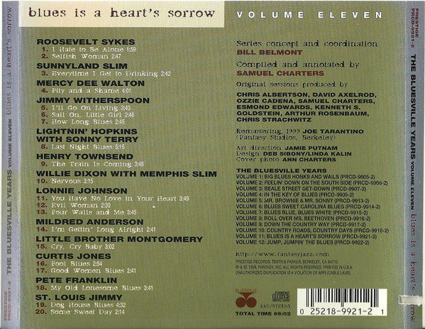 Various - The Bluesville Years Volume Eleven: Blues Is A Heart's Sorrow (CD) - Image 2