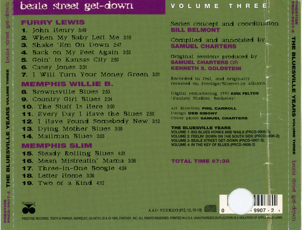 Various - The Bluesville Years Volume Three - Beale Street Get-Down (CD) - Image 2