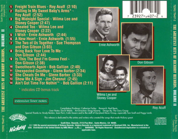 Various - The Greatest Hits Of Hickory Records, Inc. Vol.II (CD) - Image 2