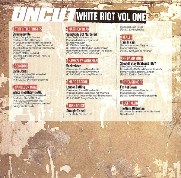 Various - White Riot Vol One (A Tribute To The Clash) (CD) - Image 5