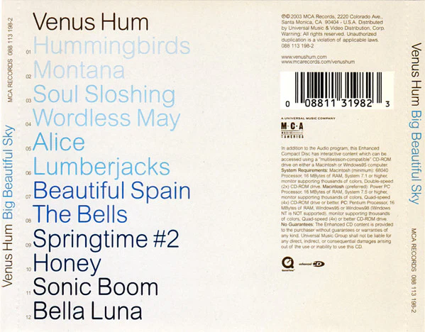 Venus Hum - Big Beautiful Sky (CD) - Image 2