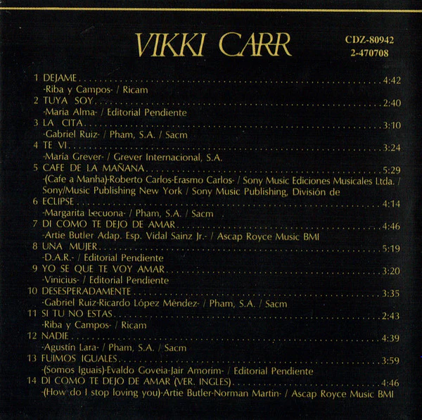 Vikki Carr - Brindo A La Vida, Al Bolero, A Ti (CD) - Image 2
