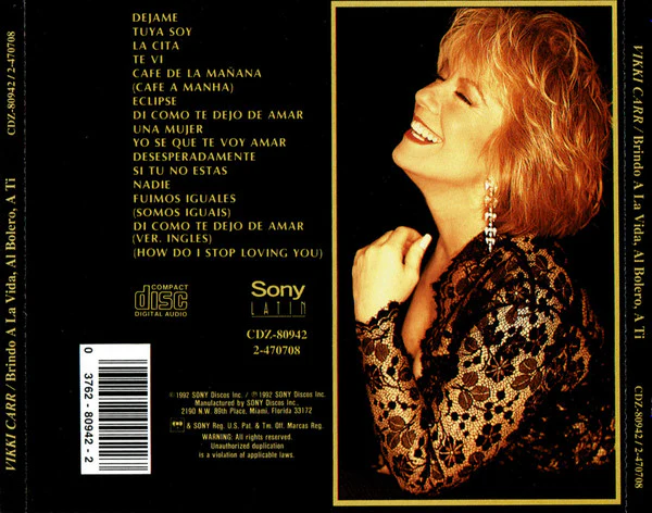 Vikki Carr - Brindo A La Vida, Al Bolero, A Ti (CD) - Image 4