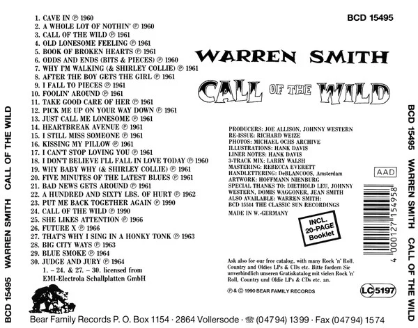 Warren Smith  - Call Of The Wild (CD) - Image 2