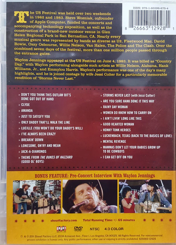 Waylon Jennings - Live! At The US Festival (DVD) - Image 2