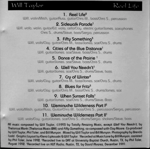 Will Taylor  - Reel Life (CD) - Image 4