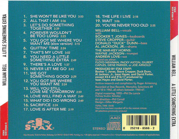 William Bell - A Little Something Extra (CD) - Image 2