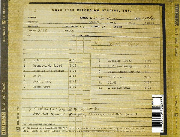 Willie Bobo - Lost And Found (CD) - Image 2