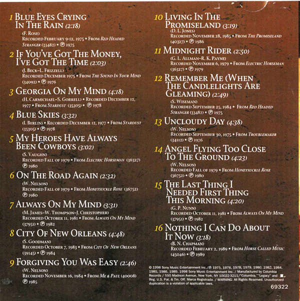 Willie Nelson - 16 Biggest Hits (CD) - Image 3
