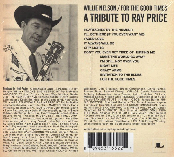 Willie Nelson - For The Good Times: A Tribute To Ray Price (CD) - Image 2