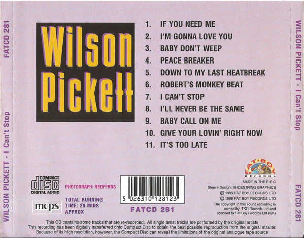 Wilson Pickett - I Can't Stop (CD) - Image 2