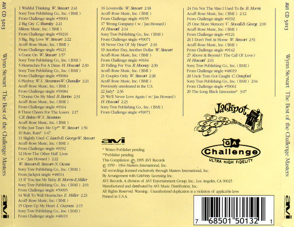 Wynn Stewart - California Country - The Best Of The Challenge Masters (CD) - Image 2