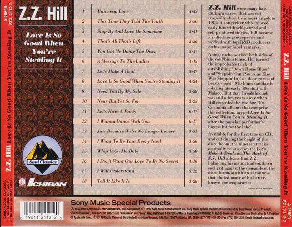 Z.Z. Hill - Love Is So Good When You're  Stealing It (CD) - Image 2