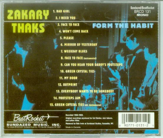 Zakary Thaks - Form The Habit (CD) - Image 2